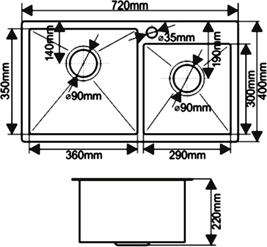 Мойка кухонная Melana S7240HB графит - 1