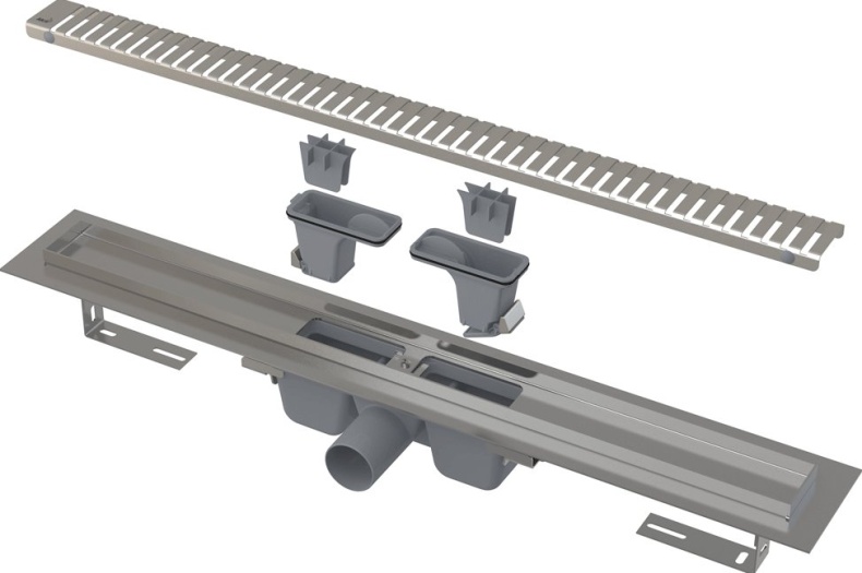 Душевой лоток AlcaPlast APZ1SMART-LINE-650 с опорами и решеткой - 0