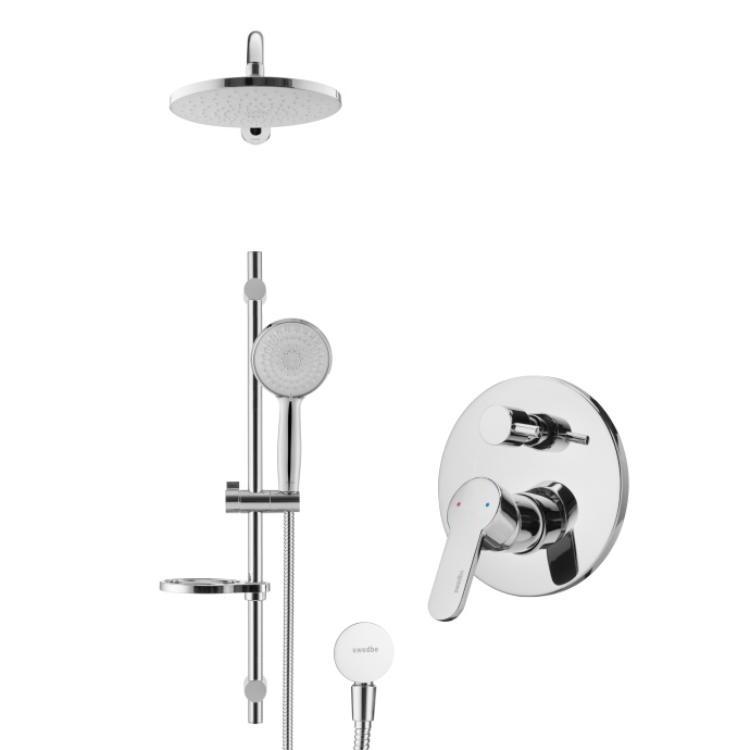 Swedbe Platta Душевой комплект со встроенным смесителем (с монтажным боксом) и верхним душем 5535 - 4