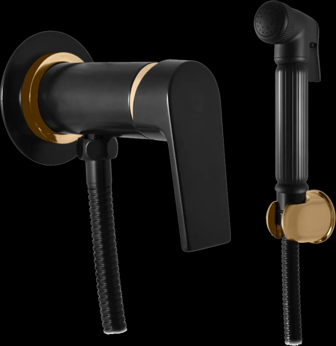 Гигиенический душ Rav Slezak Colorado черный матовый - золото CO147/1CMATZ - 0