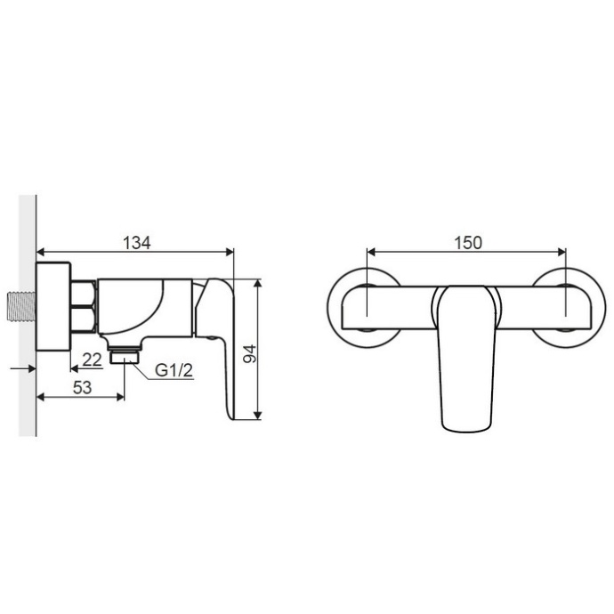 Смеситель для душа Excellent Clever хром ARAC.4108CR - 1