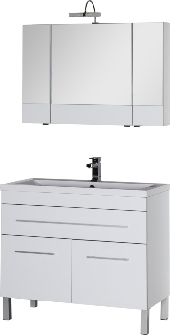 Тумба с раковиной Aquanet Верона 100 белая, 1 ящик, 2 двери 182710 - 12