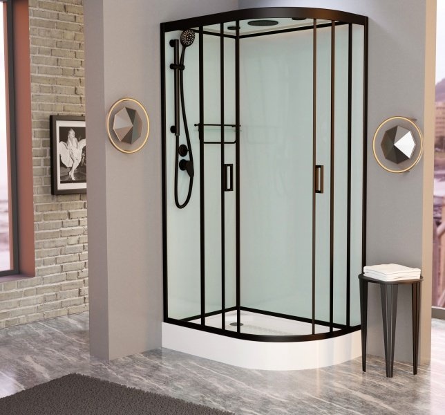 Душевая кабина Frank F411L Black левосторонняя 114114 - 1