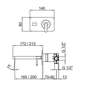 Смеситель для раковины Webert Living хром  LV832506015 - 2