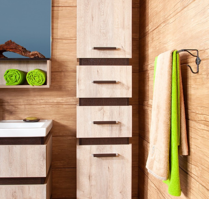 Шкаф-пенал Бриклаер Техас дуб кантри, венге 4627125412615 - 3