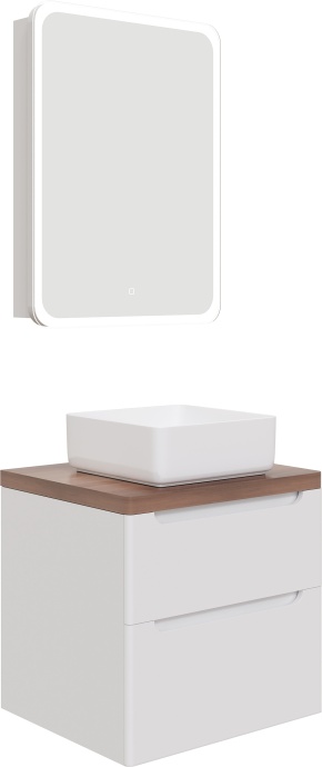 Мебель для ванной STWORKI Берген 60 белая с темной столешницей, раковина City 1 549450 - 7