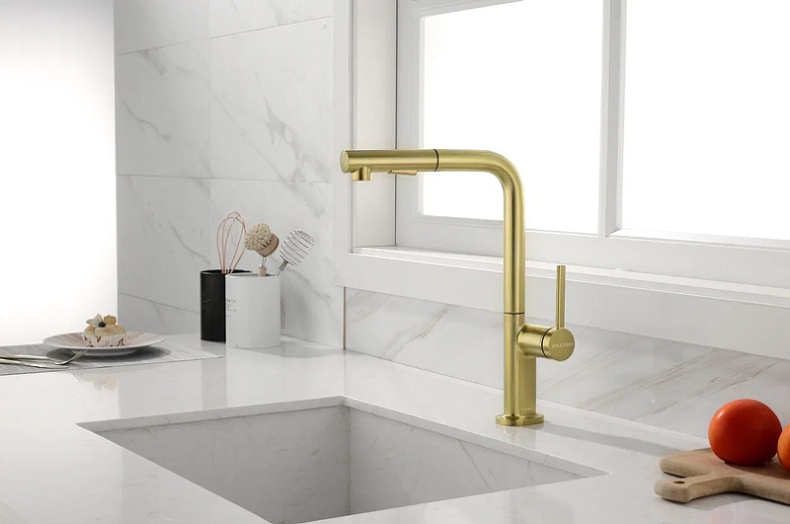 Смеситель для кухни Paulmark Neo светлое брашированное золото Ne214419-SBG - 1