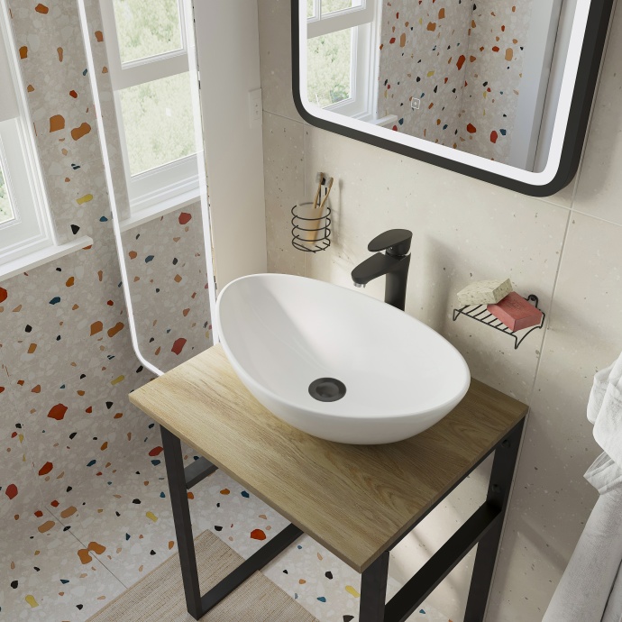 Консоль DIWO Элиста 60 светлое дерево, с раковиной Moduo 55 Leaf 554683 - 3