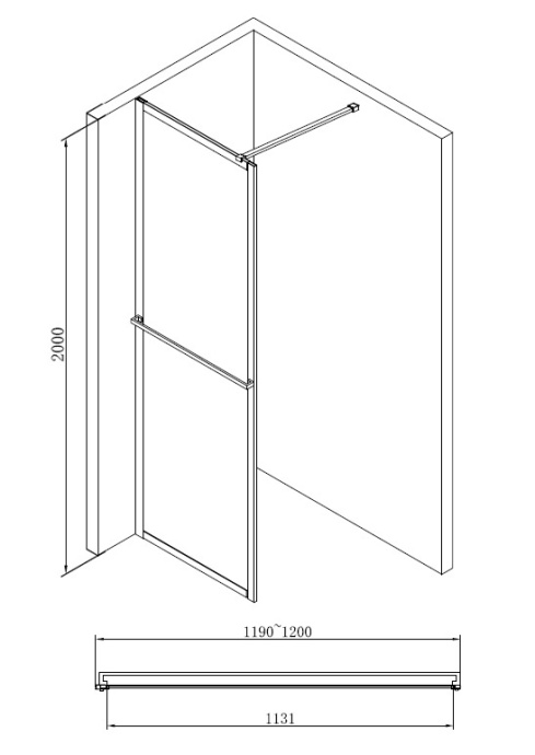 Душевая перегородка ABBER Immer Offen AG60120B - 5