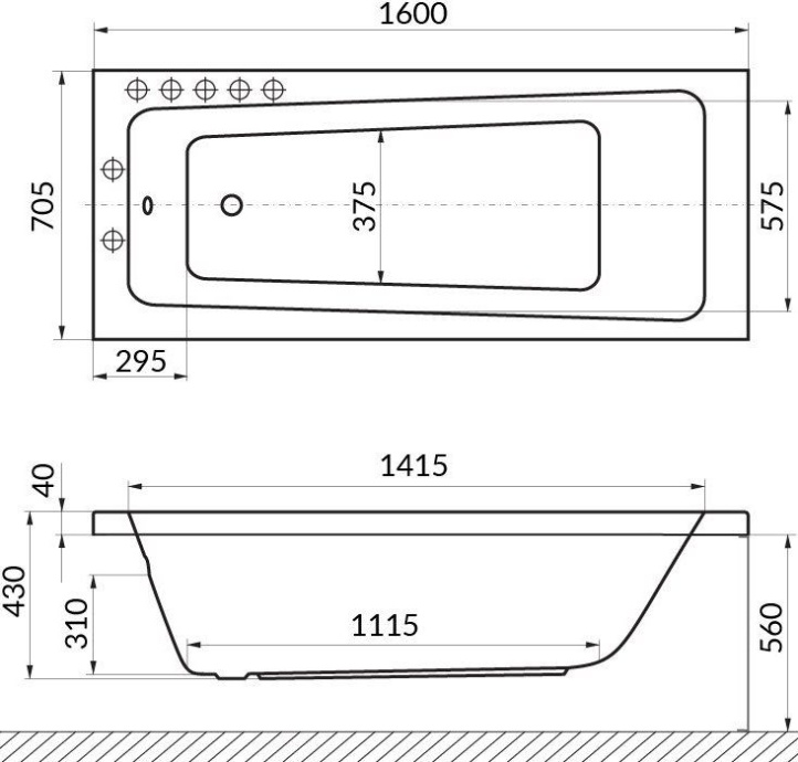 Акриловая ванна Excellent Ava 160x70 белая WAEX.AVA16WH - 1