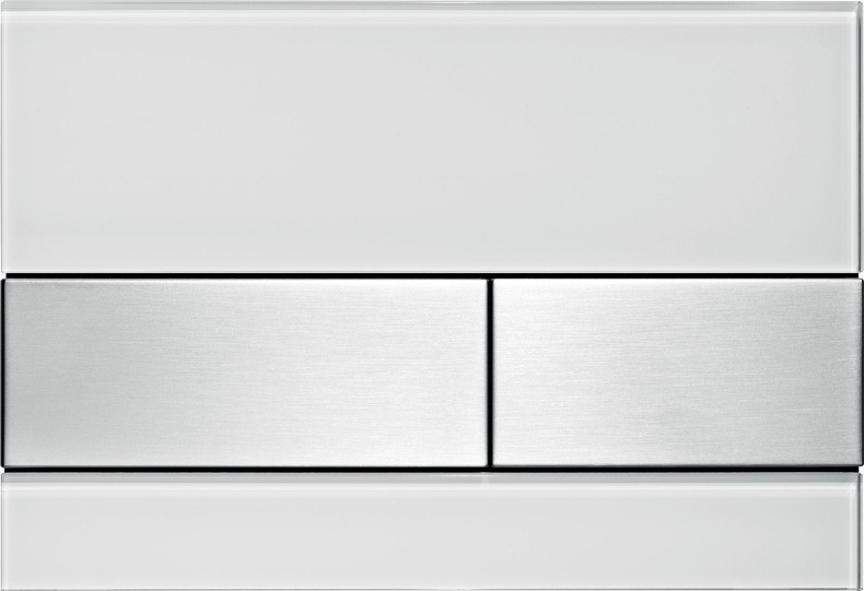 Кнопка смыва TECE Square 9240801 белое стекло, кнопка сатин - 0