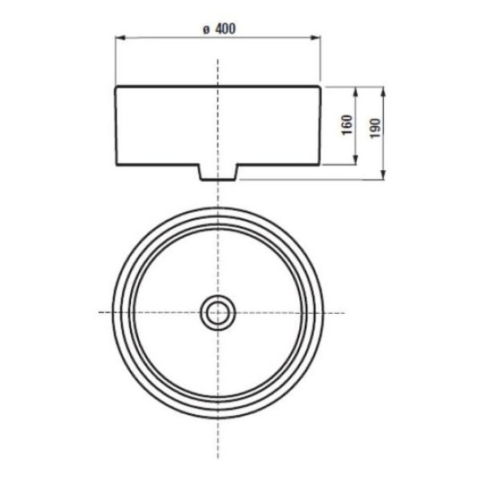 MILA раковина накладная круглая, Ø 400 мм 32700C000 - 5