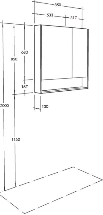 Зеркало-шкаф Aquaton Сканди 90 белый - светлое дерево 1A252302SDZ90 - 5