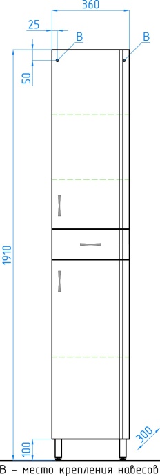 Шкаф-пенал Style Line Эко Стандарт 36 см  ЛС-00000112 - 6