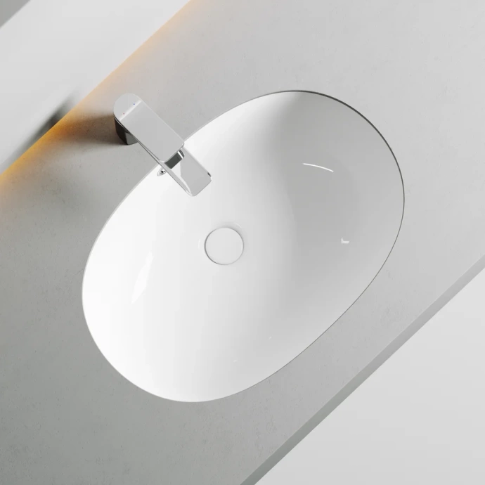 Раковина встраиваемая Ceramica Nova Element 56.5х38.5 белая CN6044 - 3