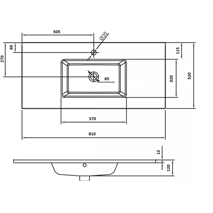Раковина - столешница Armadi Art Monaco 80 бежевый 852-080-CP monaco - 3