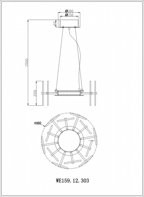 Подвесной светильник Wertmark Nicola WE159.12.303 - 1