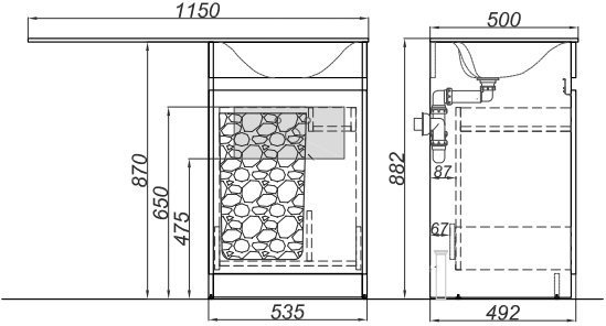 Тумба для комплекта Aqwella Forma бельевая корзина слева FOR0105KL - 5