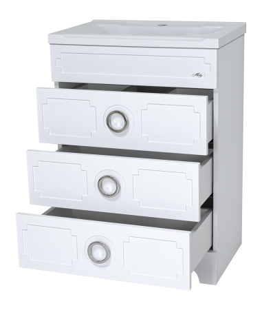 Тумба с раковиной Misty Лейла 60 белая глянцевая УТ000011634 - 1