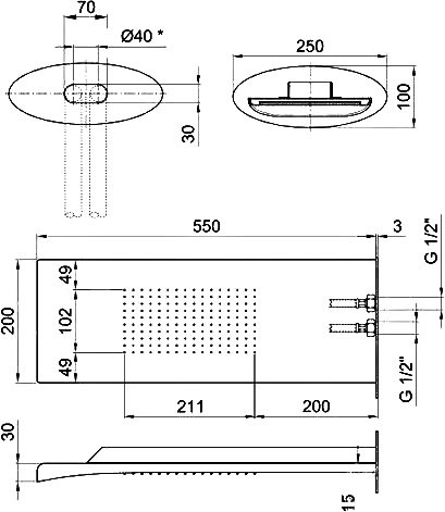 Верхний душ Webert Aria AC0741845 - 4