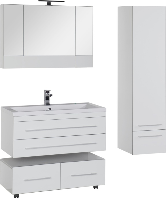 Тумба с раковиной Aquanet Верона 100 подвесная белая 175382 - 28