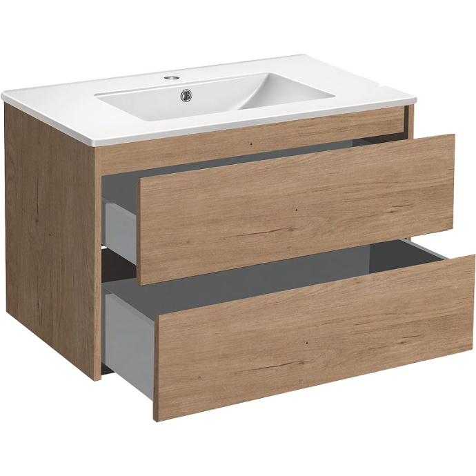 Тумба с раковиной Vincea Gio 80 светлое дерево - 1