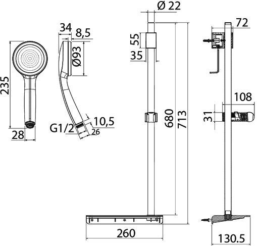 Душевой гарнитур Iddis SpaHome SPA1F68i16 - 4