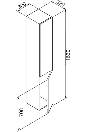 Шкаф-пенал AM.PM Gem R белый глянец, подвесной M90CHR0306WG - 3