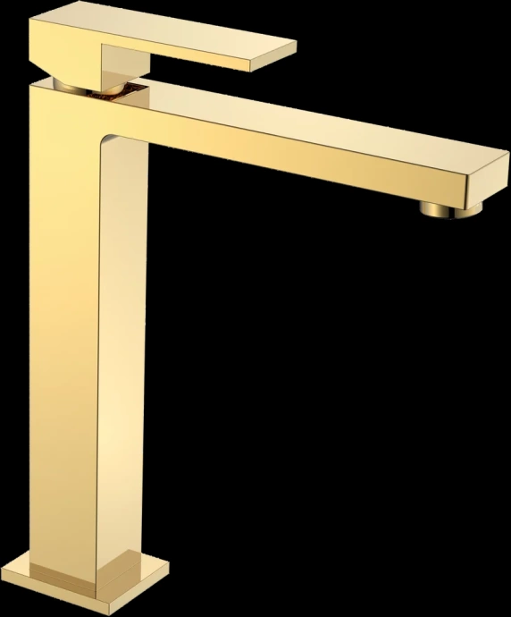 Смеситель для раковины Boheme Qubic золото глянцевый 472-G - 0
