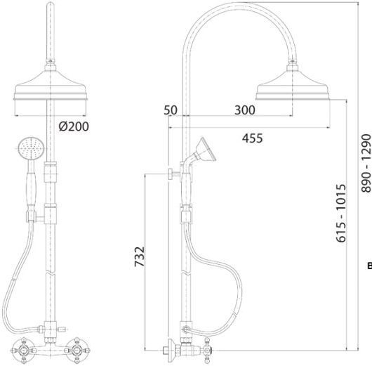 Душевая стойка Cezares Golf  GOLF-CD-01-Bi - 1
