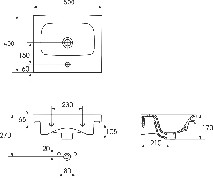 Тумба с раковиной Cersanit Moduo 50 - 5