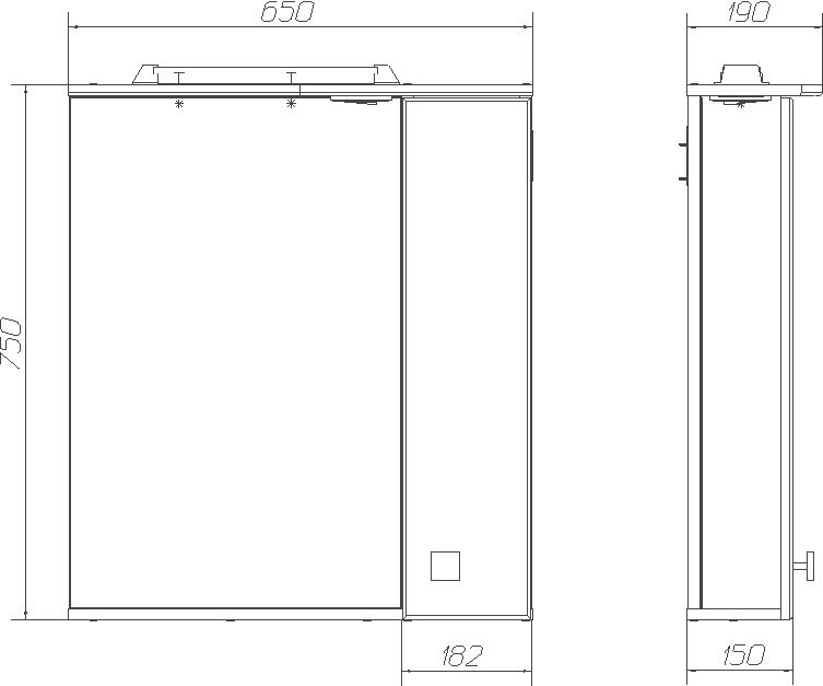 Зеркало DIWO Кострома R, 65 KOS.Z.65/P/W - 5