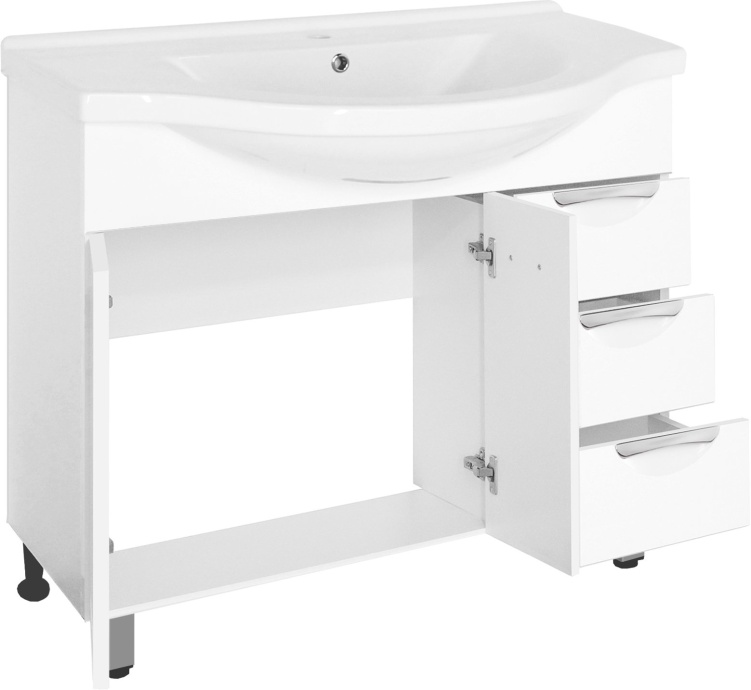 Тумба с раковиной Style Line Жасмин 100 белая - 2