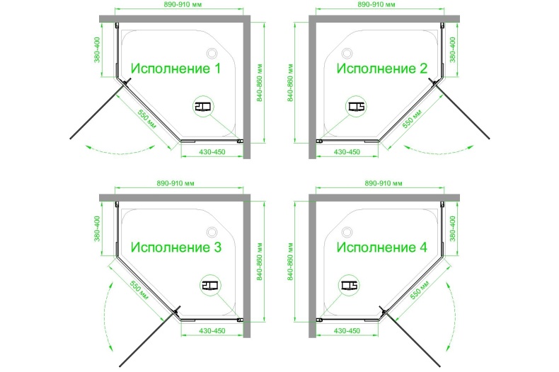Душевой уголок Royal Bath TR 85х90 профиль черный стекло прозрачное RB9085TR-T-BL - 3