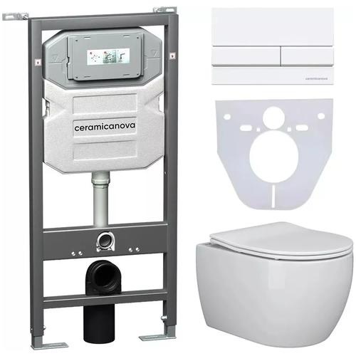 Комплект подвесного унитаза с инсталляцией Ceramica Nova Play с белой матовой кнопкой CN3001_1002W_1000 - 0