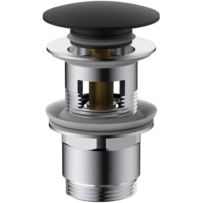 Донный клапан Vincea с переливом черный DPU-1B01MB - 0