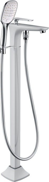 Смеситель напольный для ванны с душем Timo Helmi 4000/00-16Y-CR хром-белый - 0
