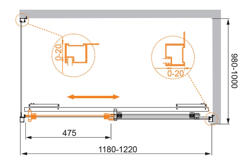Душевой уголок Cezares Lux soft 120х100 хром стекло прозрачное LUX-SOFT-W-AH-1-120/100-C-Cr-IV - 1