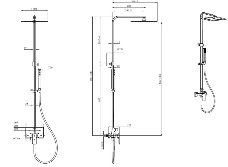 Душевая стойка Allen Brau Infinity 5.21012-00 хром - 1