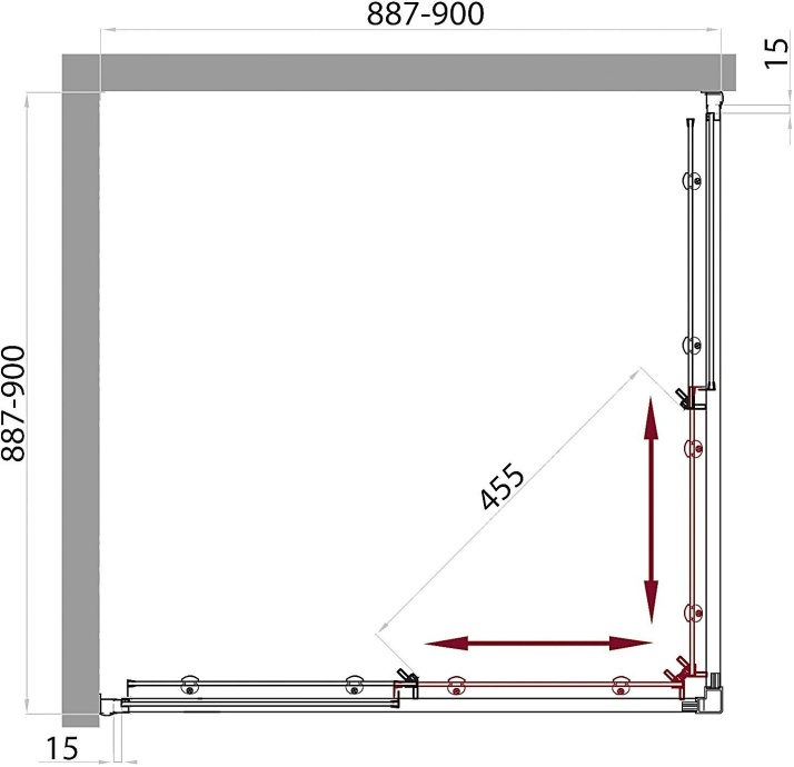 Душевой уголок BelBagno Uno A 2 90 P Cr UNO-A-2-90-P-Cr - 6