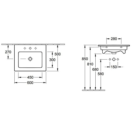 Мебельная раковина Villeroy&Boch Venticello 60 белая 41246001 - 1