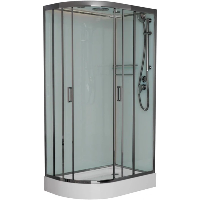Душевая кабина Frank Brilliant 100х80 правая хром стекло прозрачное 165009 - 0