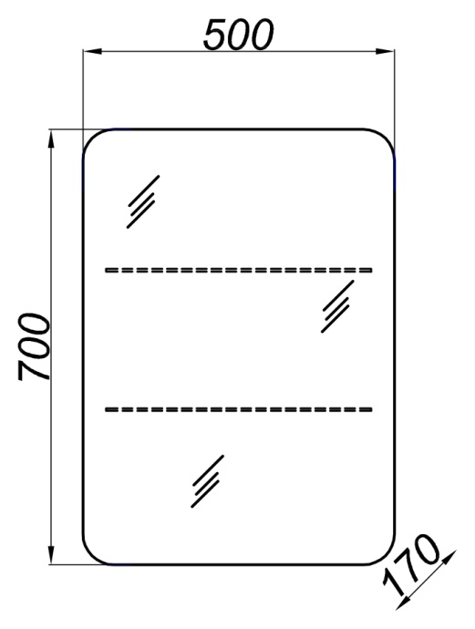 Зеркало-шкаф Aqwella Вега 55, дуб сонома Veg.04.05 - 2