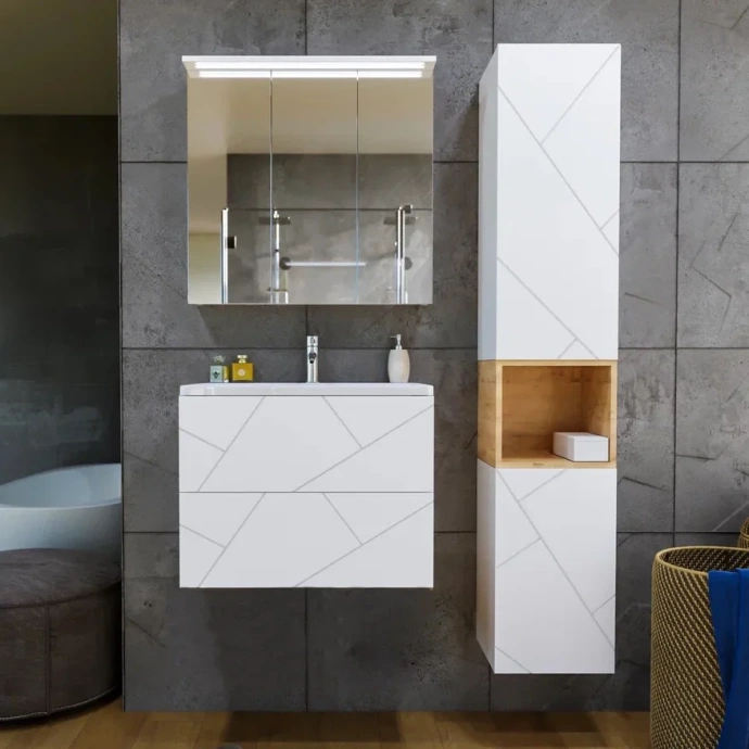 Тумба под раковину Бриклаер Кристалл 70 белая матовая  4627125415951 - 1