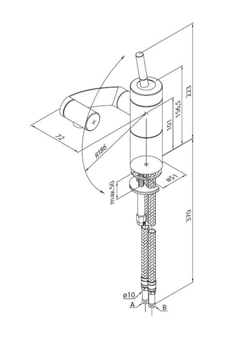 Смеситель для раковины Damixa ARC хром, черный  290217464 - 6