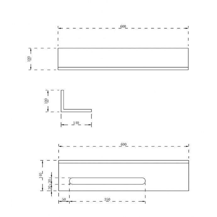 Полка с полотенцедержателем для ванной комнаты Abber Stein белая матовая AS1655 - 1