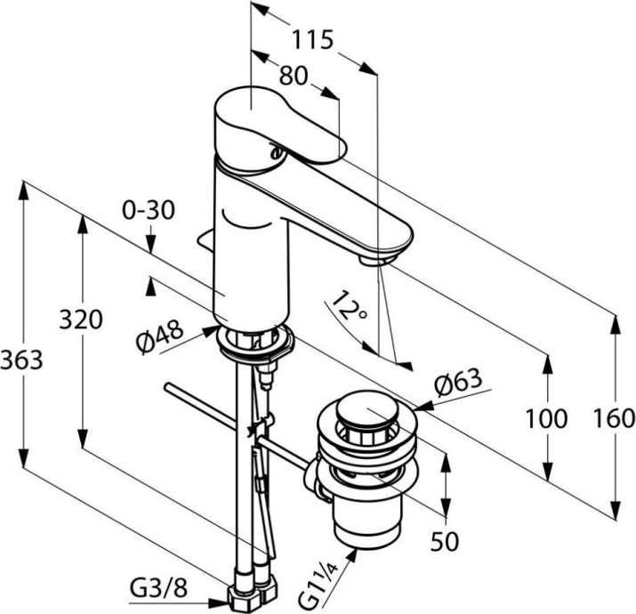 Смеситель для раковины Kludi  хром  322600575 - 2