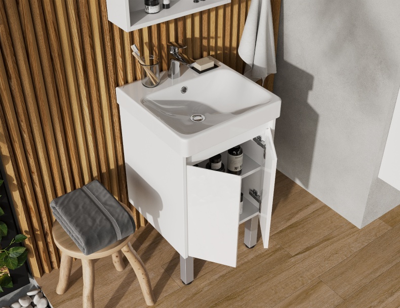 Тумба под раковину Aquaton Сканди Doors 45 белый  1A278701SD010 - 8