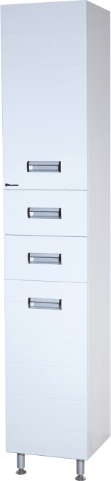 Шкаф-пенал Bellezza Сиена 35 белый с бельевой корзиной универсальный 4623904120016 - 0