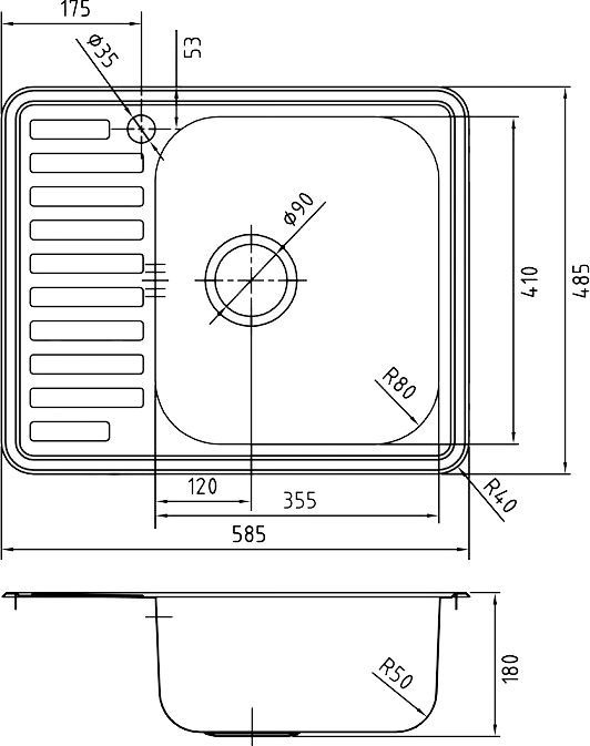 Мойка кухонная Iddis Strit STR58SRi77 - 1